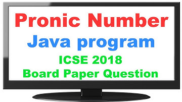 Pronic Number in Java | ICSE Computer Class 10