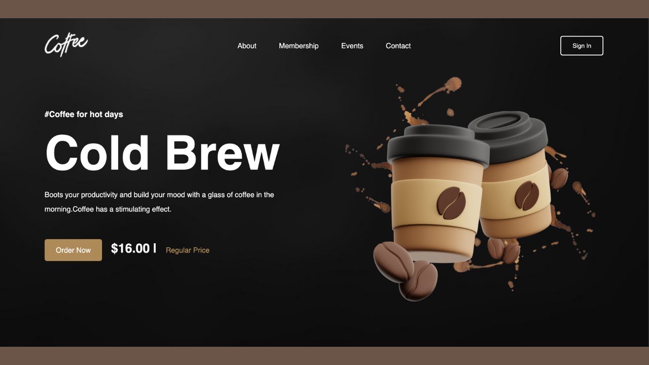 Responsive Coffee Website With HTML CSS & JavaScript