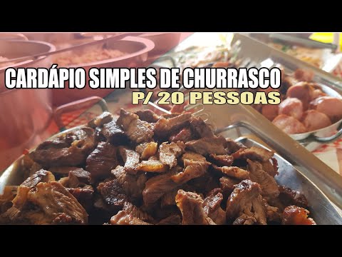 CARDÁPIO SIMPLES DE CHURRASCO PARA 20 PESSOAS - RECEITAS DA ROSA