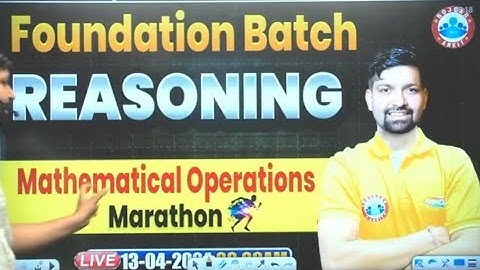 Reasoning Foundation Batch 2025 | Mathematical Opration Class #1 | UP Police🚨SI 2025 |by Sandeep Sir
