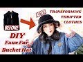 Refashion DIY Fur Bucket Hat / THRIFT FLIP / UPCYCLE / リメイク / 구제옷리폼 / Sewing Tutorialㅣmadebyaya