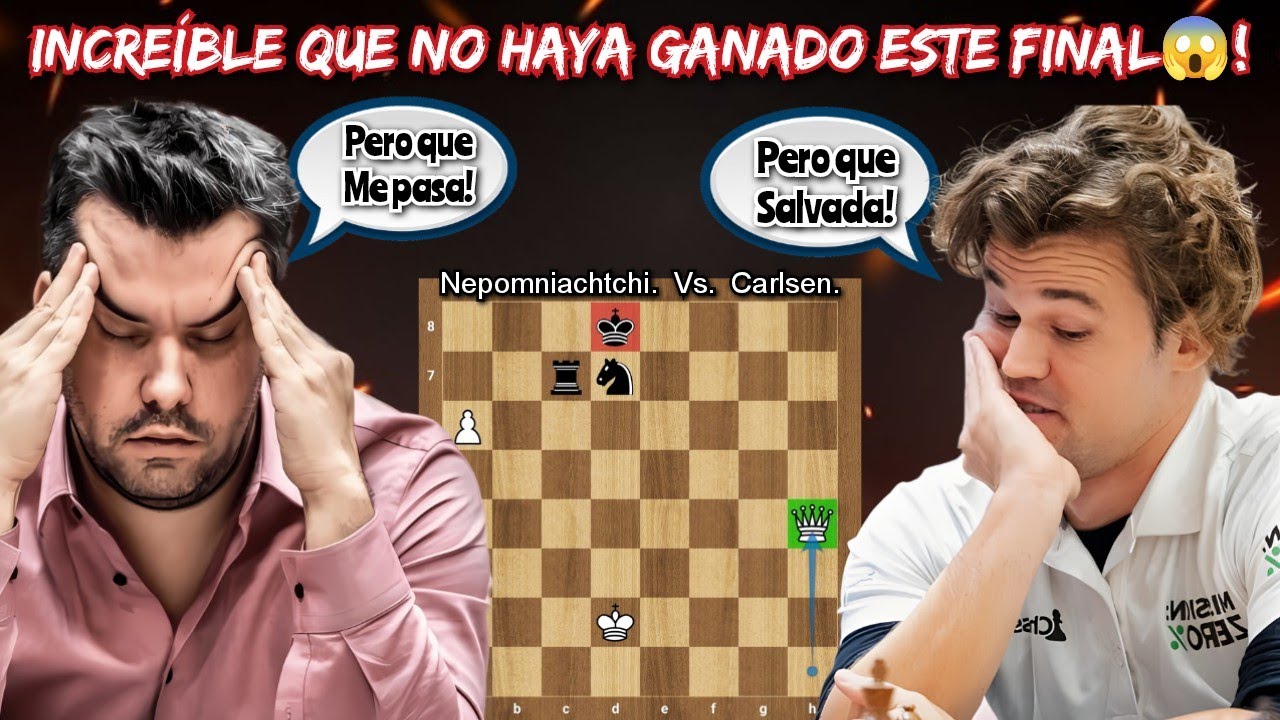 INCREÍBLE! NEPO NO PUEDE GANAR EL FINAL DE DAMA VS. TORRE😱!! | Nepo vs. Carlsen | (AI Cup).