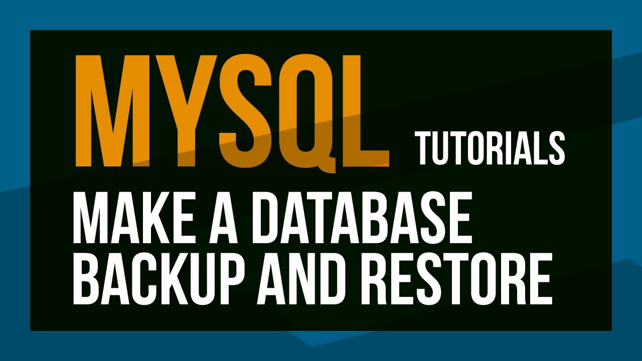 Backup Mysql Database - Use Sql And Phpmyadmin To Backup And Restore A Database