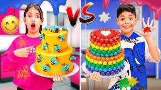 اخيرا... تحدي بين يونس ورانية‼️فطبخ و تزيين الكيك🎂 (وقعوا كوارث🔥)