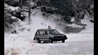 My Toyota Tercel 4wd lapping on frozen lake