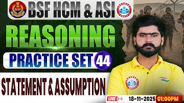BSF HCM Reasoning Class | BSF Reasoning Practice Set #44 | BSF Reasoning By Kuldeep Sir