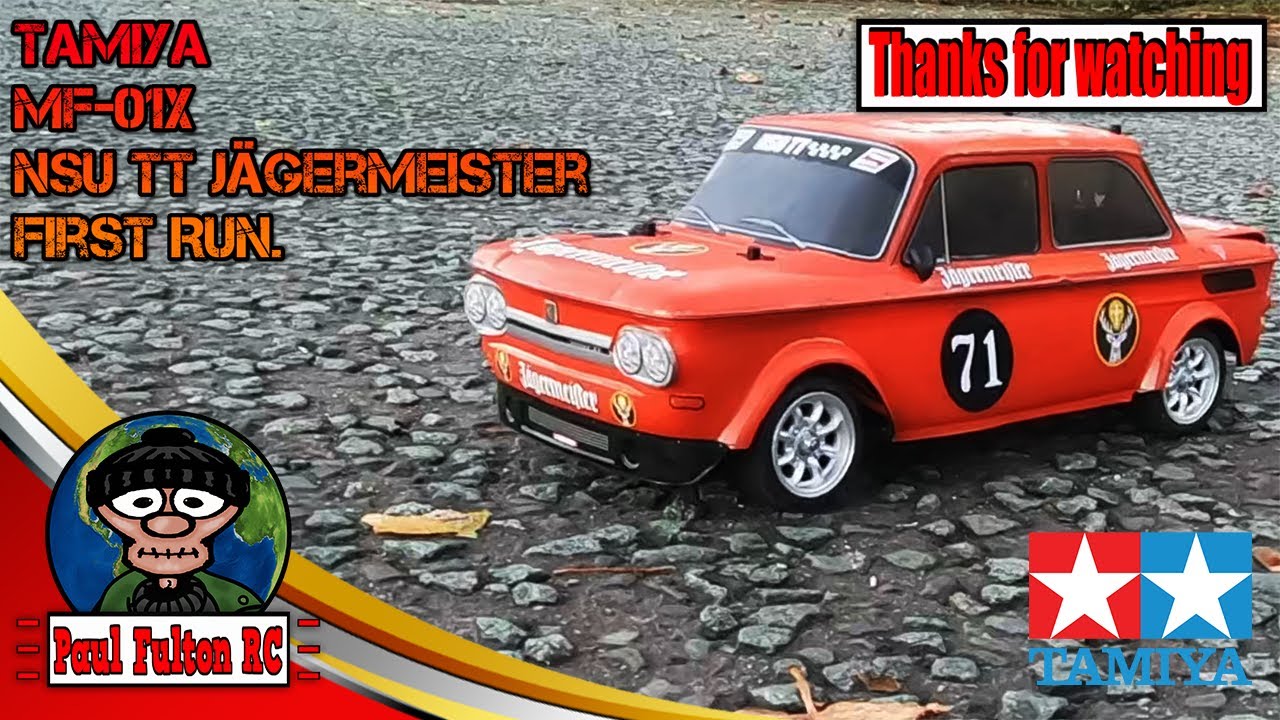 Tamiya MF-01X NSU TT Jägermeister First Run - YouTube
