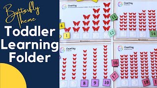 Toddler learning folder-Butterfly theme, Homeschool learning busy book