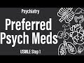Preferred psychiatric medications psychiatry pharmacology  usmle step 1