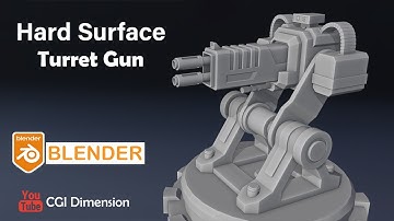 blender hard surface modeling Turret Gun | Hard Surface Turret Gun #blender