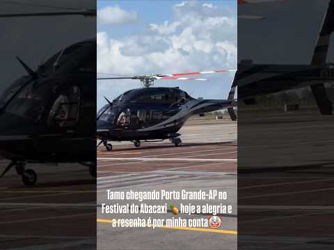 Saiu do jatinho e já está no Helicóptero indo pata o festival do Abacaxi, em Porto Grande, Amapá