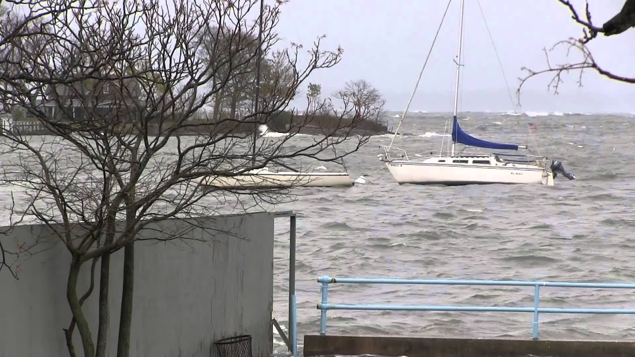 Sandy Hurricane - Boats off New Rochelle Rowing Club - YouTube