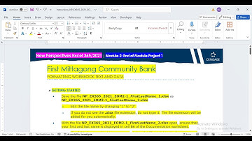 New Perspectives Excel 365 2021  Module 2 End of Module Project 1 First Mittagong Community Bank /NP