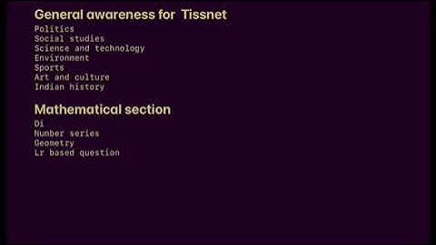 Target TISSNET 2021| Important topics in General awareness and Math questions | #tissnet #exam