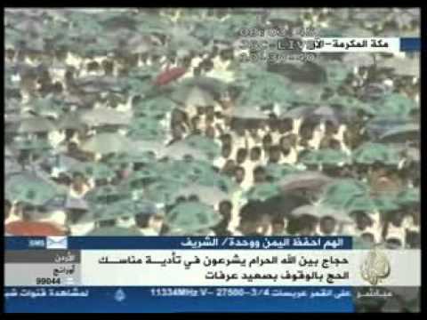 حجاج بيت الله الحرام يقفون على صعيد عرفات