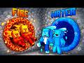 JJ vs Mikey vs Carrie: ELEMENTAL TUNNEL BATTLE in Minecraft - Maizen