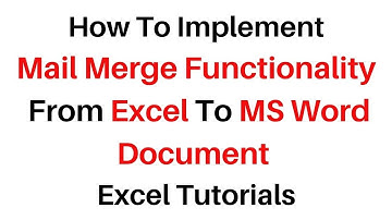 Mail Merge From Excel To MS Word Doc 2016 Tutorial