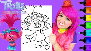 Coloring Poppy Trolls 2 World Tour Crayola Coloring Page Prismacolor Markers | KiMMi THE CLOWN