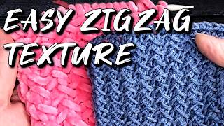 Easy Zigzag Texture — Woven Look Knit Pattern #210