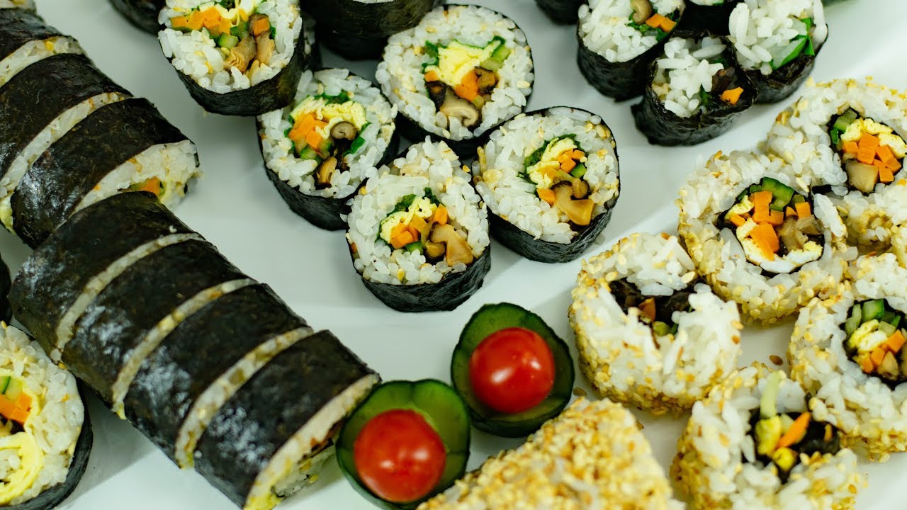 Guimbap - Sushis coloridos de legumes | Sabor Oriental