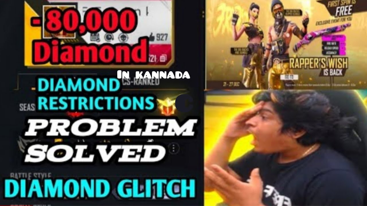 Minus -90,000 Diamonds || new free fire glitch || new Rapper wish Event 