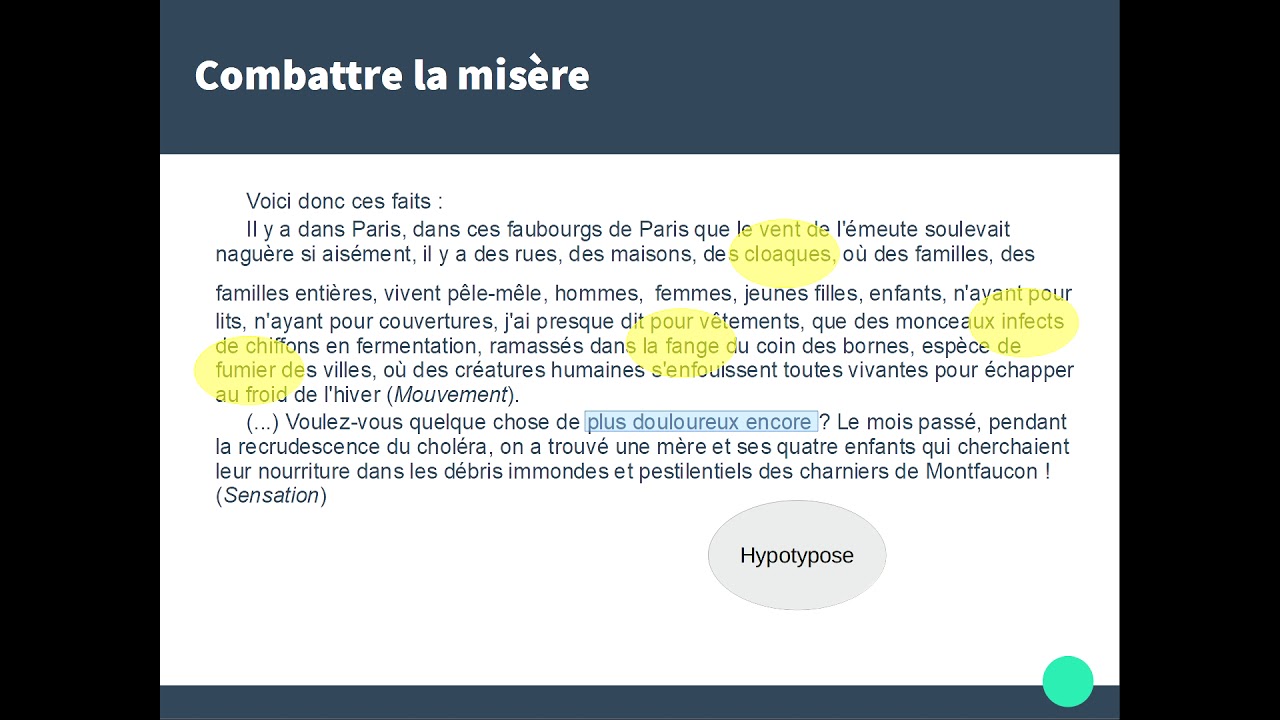 Etude du discours sur la misère de Victor Hugo