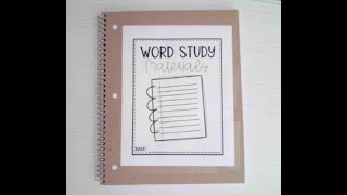 Setting up Word Study Journal