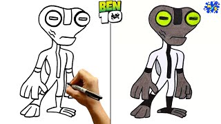 Ben 10 Drawing Grey Matter || How to Draw Grey Matter from Ben 10 Classic