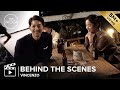 Behind the scenes song joongki and jeon yeobeen huddle up on a cold day  vincenzo eng sub