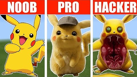 NOOB vs PRO vs HACKER Minecraft Pixel art Pokemon Pikachu