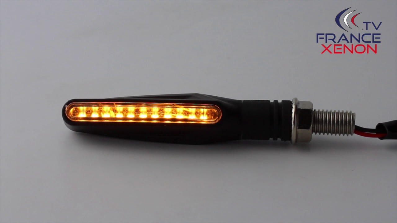 Clignotants + Veilleuse blanche LED défilant Moto Barre séquentielle  PM12LED-WHITE - France-Xenon