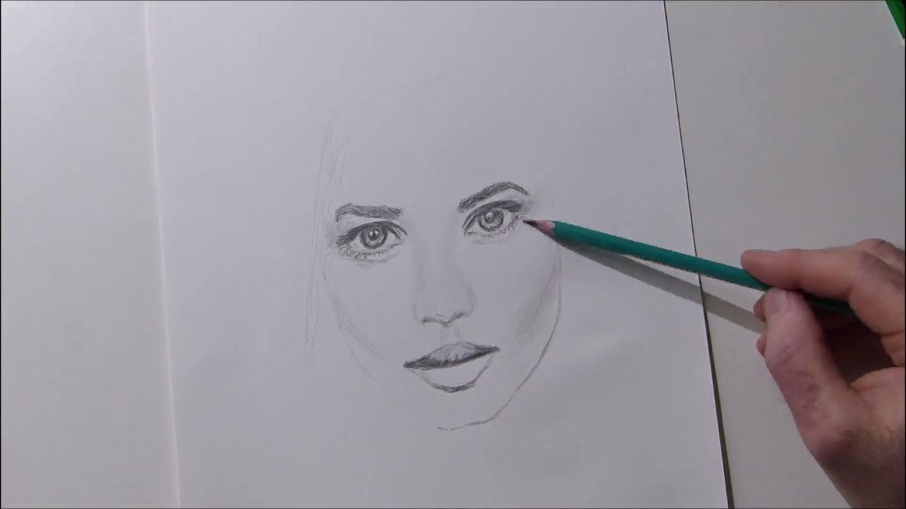 Drawing face 4/Portrait of pencil/Pencil face drawing lesson YouTube