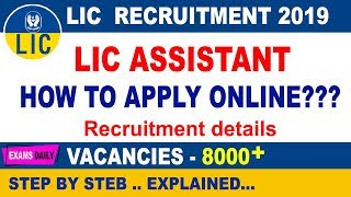 LIC Assistant Recruitment 2019 | LIC Assistant Notification 2019 Out: 8000+ Vacancies!!