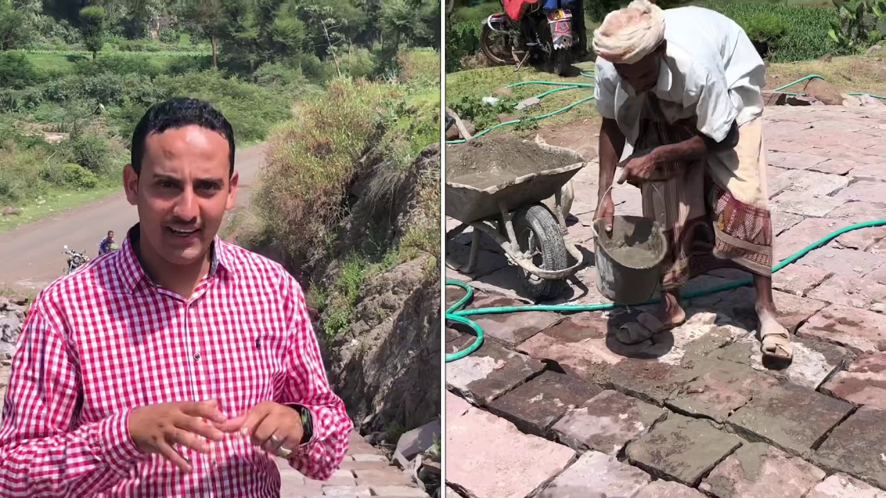 من مشروع رصف طريق قريتي بلسان والقبع