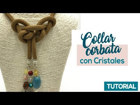 Collar Corbata con Cristales - Joyeria de Cuerda - ANIMATE !