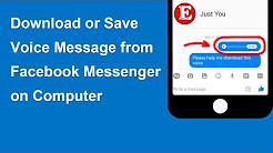 How to save or download voice message from facebook messenger or chat on PC