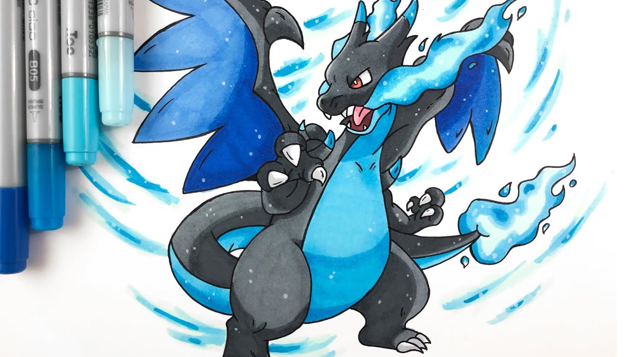 how to draw mega charizard