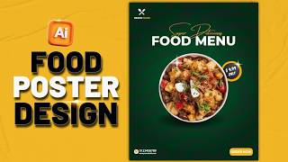 Creative FOOD Poster Design in Adobe Illustrator | Illustrator Tutorial screenshot 3