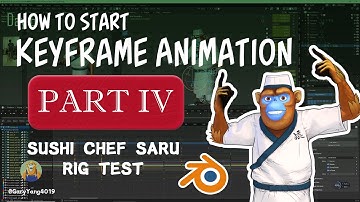 Part-4 --blocking |How to start Keyframe Animation in Blender and Sushi Chef SARU Rig Test