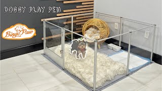 Acrylic puppy Playpen | Bingo Paw Playpen for yorkie puppy