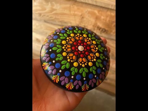 Rainbow Mandala Art Stone from 6/11/20 FB Live 