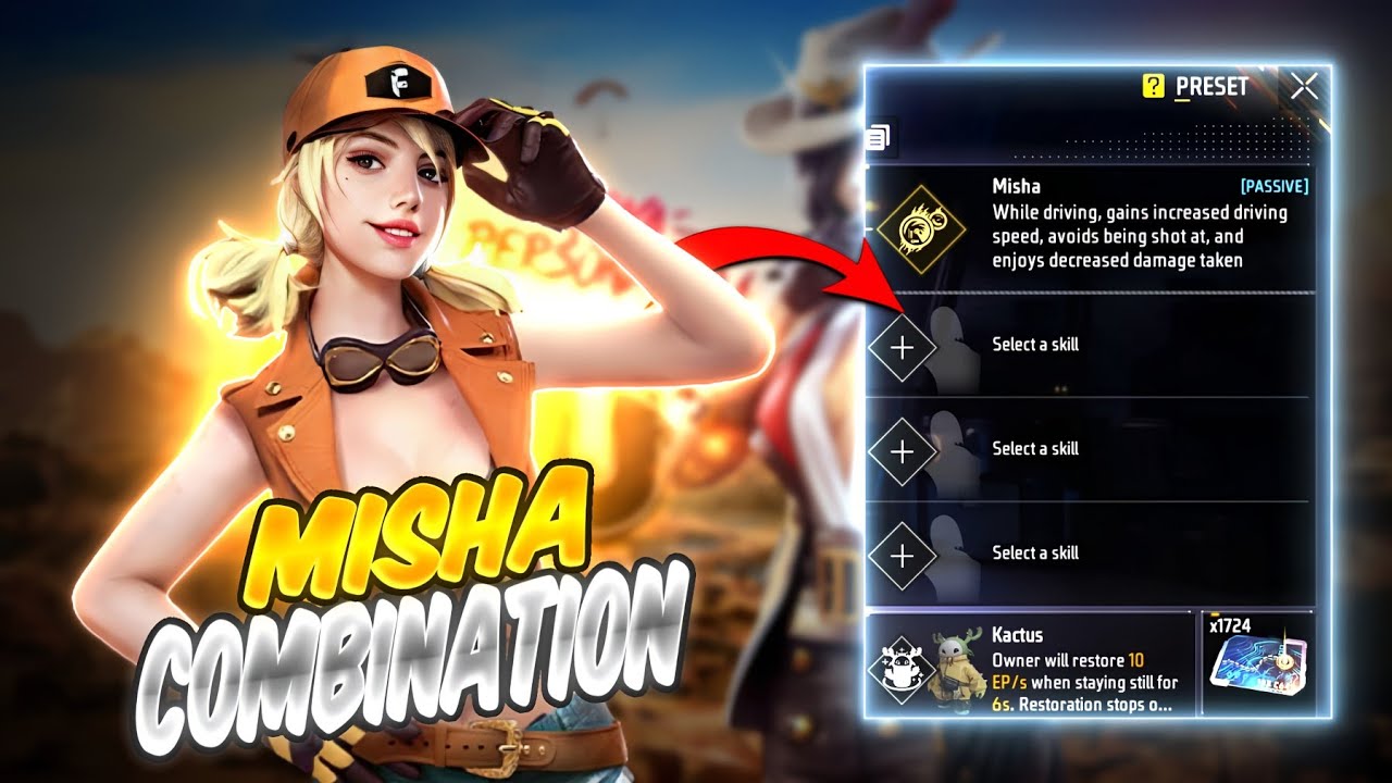 HOW TO MISHA CHARACTER SKILL COMBINATION 2024 | BR RANK BEST CHARACTER COMBINATION IN FREE FIRE