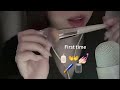 ASMR Triggers &amp; Emoji Challenge [First Time] w/ Rain Sounds 雨の音 ( No Talking ) 