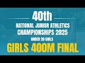 40th National Junior Athletics Championship 2025 Odisha Girls-20, 400m Final #shorts 