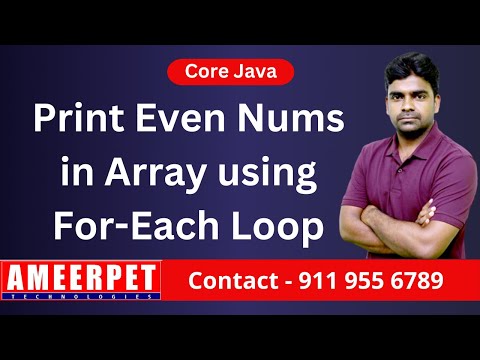 Program to Display Even Numbers in the Array | By Srinivas | Ameerpet Technologies