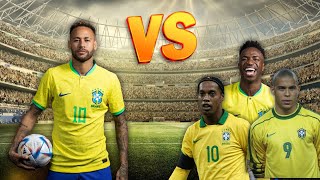 Neymar 🔥VS Brazil Legends🔥  Footballer Comparisons(Neymar Vini Jr Ronaldinho Ronaldo Nazario)