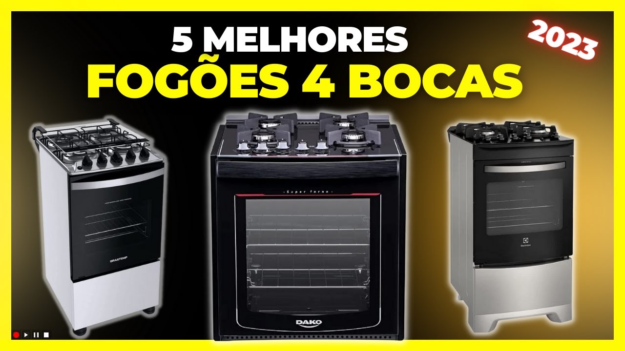 TOP 5 MELHORES FOGÕES 4 BOCAS 2023! Mesa de Vidro, de Piso, de Embutir