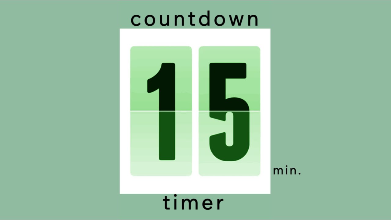 15 min countdown timer / mint design • flip timer • no music • only bell / productivity
