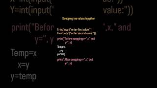swapping in python
