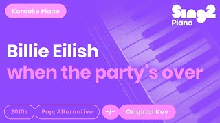 when the party's over (Piano Karaoke Instrumental) Billie Eilish